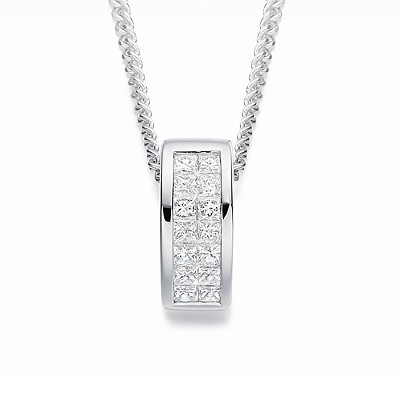 Princess Cut Diamond Necklace